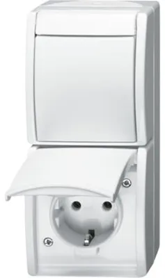 Produktbild von Busch-Jaeger 2601/6/20 EW-54, CEE 7/3, 2P+E, Weiß, IP44, CE, 250 V