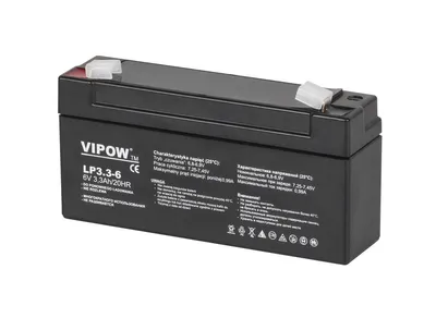 Obrázok produktu pre Gélová batéria VIPOW 6V 3,3 Ah BAT0205