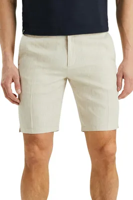 Produktbild von Shorts aus Leinen-Mischgewebe mit geradem Schnitt, normale Passform, Ecru