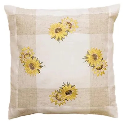 Produktbild von Kissenhülle mit Stickerei Sonnenblumen 40 x 40 cm Kissenhülle