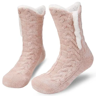 Produktbild von Kuschelsocken Herren Damen 38-45 Rosa Warme Stoppersocken Rutschfest Wintersocken Haussocken