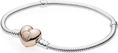 Image de Pandora Moments Bracelet à maillons cœur et serpent 580719 Bracelet pour femme, circonférence du bracelet:21cm