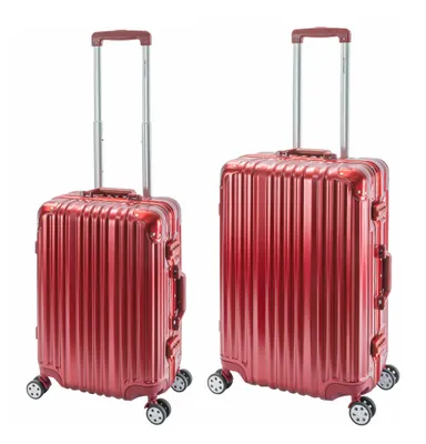 Produktbild von London | 2er Set | Trolleys mit 4 Rollen | Polycarbonat Hartschale Alu-Rahmen | Handgepäck + Reisekoffer M
