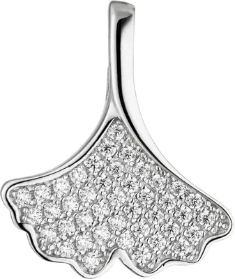 Produktbild von Anhänger Ginko Ginkgo 925 Sterling Silber mit Zirkonia Silberanhänger