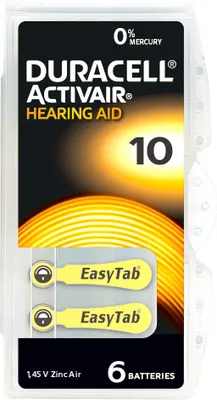 Image de Duracell Duracell Activair 10 piles pour appareils auditifs 6 pièces