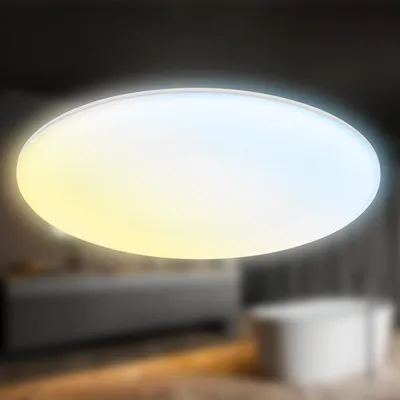 Obrázok produktu pre LED stropné svietidlo IP54 45W 4900 lm CCT 2700- 6500 K HxØ 5x45 cm Radové biele podsvietenie + diaľkové ovládanie