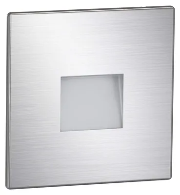 Image de ledscom.de : Éclairage de marches LED / Applique murale encastrée FOW, pour intérieur et extérieur, spot encastré, carré, en acier inoxydable, 85 x 85 mm, lumière blanche froide
