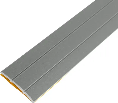 Produktbild von 38mm Aluminiumprofil Übergangsprofil Aluminium, 2 Rillen, selbstklebend, GRAU METALLIC, Länge 1m, Breite 38mm,  Germany, Übergangsschiene Aluminium eloxiert, Übergangsleiste, Aluminiumprofile