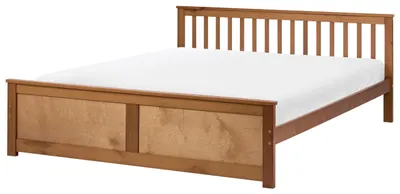 Obrázok produktu pre BELIANI Dvojlôžko z hnedého borovicového dreva s roštom 180x200 cm, vysokým čelom a nožnou časťou, jednoduchý moderný dizajn v škandinávskom štýle, drevená posteľ do spálne