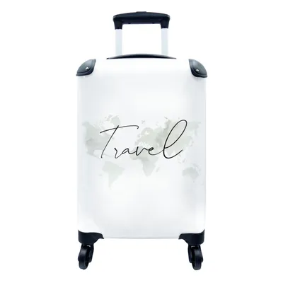 Produktbild von MuchoWow® Koffer Handgepäck Trolley Rollkoffer Kleine Reisekoffer mit 4 Rollen - Weltkarte - Aquarell - Minimalismus - Cabin Size < 55x40x23 cm & 55x40x20 cm - Fotokoffer - Kabinenkoffer - Boardgepäck - Reise-Box - Reisekoffer - Reisegepäck - Koffer mit Bild - Trolley für Kinder