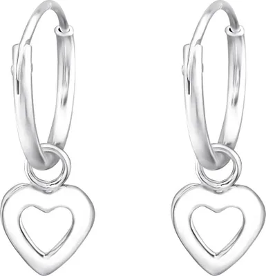 Produktbild von Creolen Ohrringe 925 Sterling Silber mit Herz