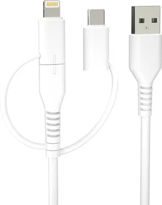 Produktbild von Forever kabel recykling 3w1 1,5m 2,4A USB-A - USB-C +microUSB+ Lightning KR3W1-00 biały