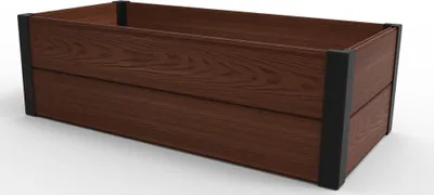 Obrázok produktu pre Praktický obdĺžnikový nadzemný záhon s rozmermi 106 x 50 x 32 cm na pestovanie byliniek, zeleniny a kvetov.