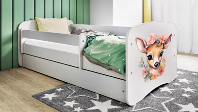 Obrázek produktu pro Dětská postel Bambi pro mládež 70x140, 80x160, 80x180 cm - kompletní sada s matrací, zásuvkou a ochranou proti pádu