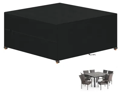 Obrázok produktu pre Poťah na záhradný nábytok, 250x250x90 cm, vodotesný, vyrobený z tkaniny Oxford 420D, ochranný obal na záhradný nábytok