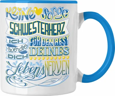 Produktbild von Trendation - Beste Schwester Tasse Geschenk von Schwester an Schwester Lieblingsschwester von Bruder Geschenkidee (Blau)