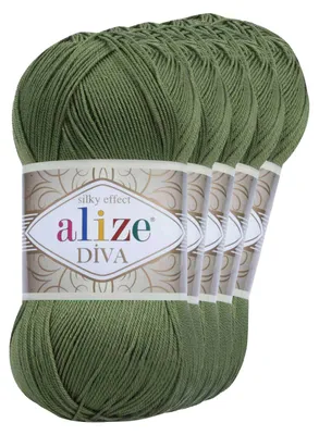 5 x 100g Strickgarn ALIZE DIVA 79 basil