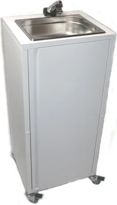 Image de Lave-mains mobile sur roulettes Lave-mains stand demarché hebdomadaire snack-bar