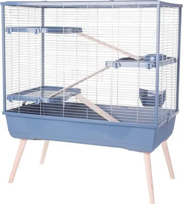 Image de Cage Rongeur Lapin ZOLUX Néolife, 3 Étages, 99 x 54 x 114 cm, Bleu