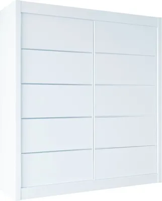 Produktbild von Easy4You B1 180 cm Weiß Schiebetüren Kleiderschrank 180x215x58 cm Schlafzimmermöbel, Aufbewahrung - Mehrzweckschrank - Farbe: Weiß