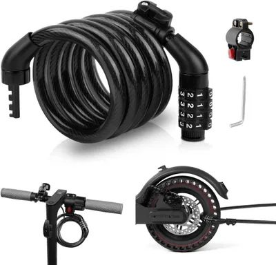 Produktbild von Fahrradschloss mit Scheibenbremsschloss und Kabel 130 cm schwarz