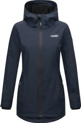Produktbild von Marikoo Honigbeere Damen Übergangsjacke mit Kapuze Regenjacke Mantel Outdoor Navy Gr. 36 - S