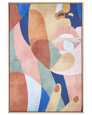 Obrázok produktu pre BELIANI Obraz na plátne viacfarebný 93 x 63 cm abstraktný vzor tvár žena geometrický MDF rám eklektický moderný štýl