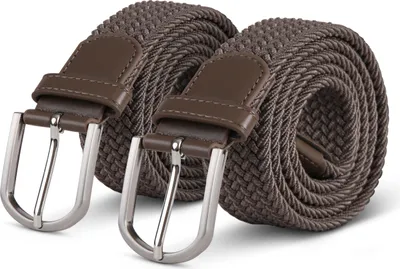 Immagine prodotto di cintura elastica orlata (confezione da 2) 85cm "Taupe" cintura intrecciata molte varianti - cintura in tessuto elastico cintura elastica senza fori unisex