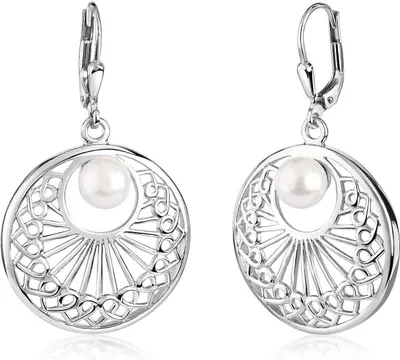 Produktbild von MATERIA by Matthias Wagner Damen Ohrringe Perle 925 Silber mit Brisuren rhodiniert rund SO-331