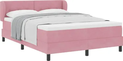 Immagine prodotto di Letto a molle con testiera Rosa 140 x 190 cm Velluto