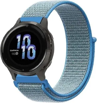 Produktbild von Strap-it Garmin Venu 2s 40mm Nylon Armband (Blau)