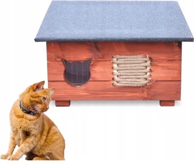 Obrázek produktu pro Kočičí domeček Cat cave Brown Outdoor outdoor winterproof insulated wood 10201
