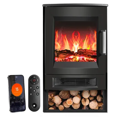 Immagine prodotto di Jopassy caminetto elettrico 900W/1800W a piantana con ventilatore riscaldatore telecomando effetto fiamma LED
