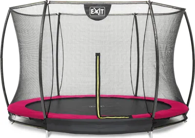 Image de EXIT Silhouette Trampoline ø305cm – avec Filet de sécurité – Enterré – Rond – pour Enfants – Rose