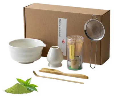 Produktbild von Matcha-Teeset, sechsteiliges Set, traditioneller Teebesen, Matcha-Schale