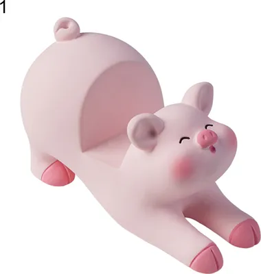 Produktbild von Multifunktionaler Telefonhalter und zwingbare rosa kreatives Schweinehiggyständer Wohnkultur-1