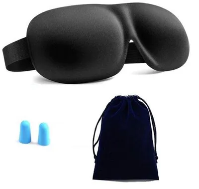 Produktbild von 3D-Schlafmaske - Schlafmaske - 3D-Augenschutzmaske für Schlafen - Dunkelheit - mit Ohrstöpseln und Tasche