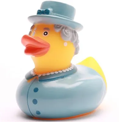Produktbild von Badeente Queen Elizabeth blau Vinyl 10,5 cm