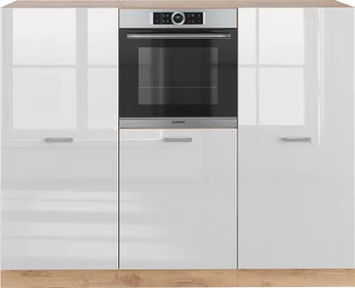 Obrázok produktu pre Kuchynský blok Vicco R-Line Biely vysoký lesk/dub Goldkraft 180 cm bez pracovnej dosky, Model 37640