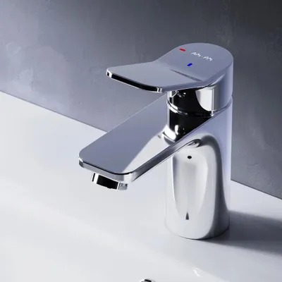 Produktbild von AM.PM Wasserhahn Bad Chrom Waschtischarmatur EcoStart Bad Armatur Mischbatterie Waschbeckenarmatur Einhebelmischer Badezimmer
