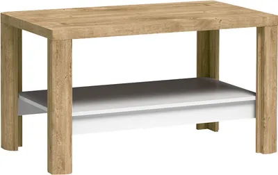 Produktbild von MIRJAN24 Couchtisch Livinio L-13, Sofatisch, Stilvoll Tisch, Wohnzimmer Kolektion, Kaffeetisch (Farbe: Ribbec / Weiß Hochglanz)