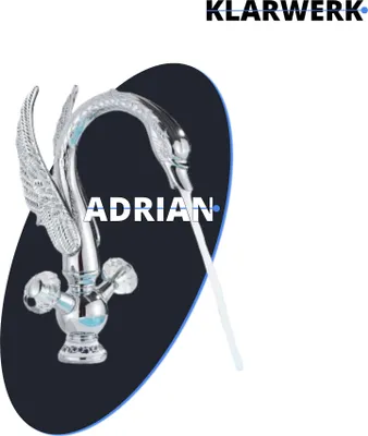 Immagine prodotto di ADRIAN | design rubinetto bagno grande in acciaio inox swan | miscelatore lavabo cromo lusso hotel gastronomia | miscelatore alto lavabo freestanding