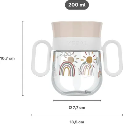 Produktbild von Mepal - Trinklernbecher 360° Mio Little Dutch - Auslaufsicher - 360 Rand ermöglicht das Trinken von jeder Seite - Leicht zu haltende Griffe - 200 ml - Fairy Garden