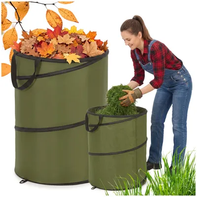 Productafbeelding van Tuinafvalzak - 120 liter - Duurzaam - Herbruikbaar - Scheurvast - Kunststof - 70 x 47Ø Cm - Groen