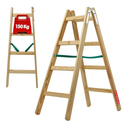 Produktbild von KADAX Leiter "Salo", Holzleiter, Bockleiter bis 150 kg, 123 cm, 4 Stufen