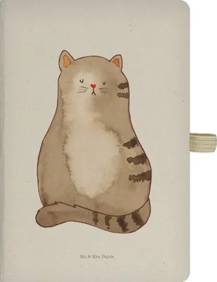 Produktbild von Mr. & Mrs. Panda Journal Katze Sitzen - Transparent - Geschenk, a4 notizbuch, Tagebuch, Liebe, Cats, Katzenhalter, Kladde, Katzen, Skizzenbuch