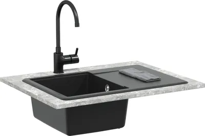 Obrázek produktu pro vidaXL Umyvadlo černé 670 x 460 mm granit