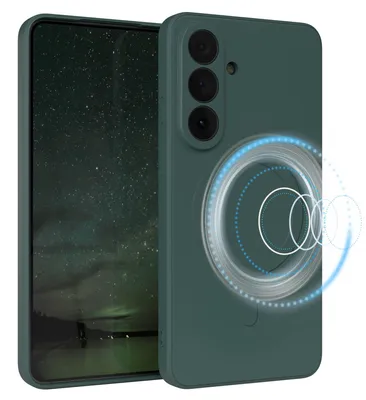 Produktbild von EAZY CASE - Silikonhülle MagSafe für Samsung Galaxy S26 Plus, Hülle Silikon, weich stoßfeste Magnet Handyhülle, Schutzhülle mit Kameraschutz, TPU Bumper in Grün