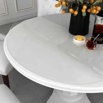 Image de vidaXL Film de table transparent Ø 110 cm 2 mm PVC