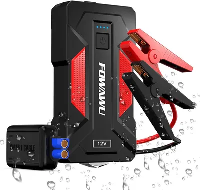 Produktbild von FOWAWU Auto Starthilfe 12 V Powerbank 4000 A 24800 mAh, Booster LED